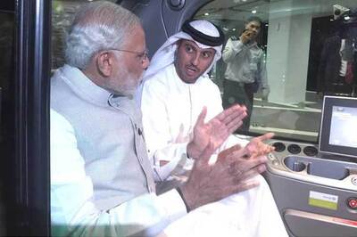 Modi takes a tour of Masdar city in UAE in a driverless car