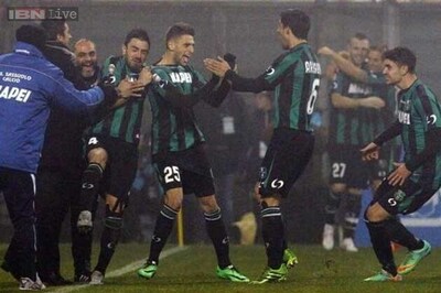 Teenager Berardi scores four as Sassuolo stun AC Milan