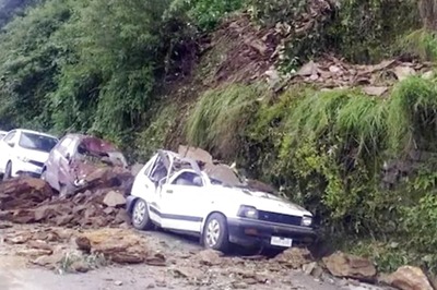 Minor Dies After Drowning in Himachal's Hamirpur, Landslide Damages 3 Cars in Shimla