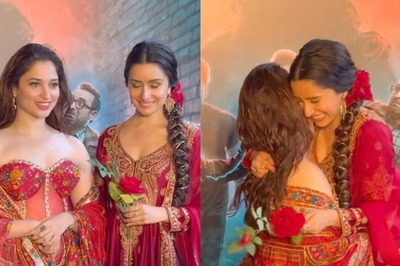 Stree 2: Shraddha Kapoor, Tamannaah Bhatia Share Hugs, Sizzle In Red For Film Promotions | Watch