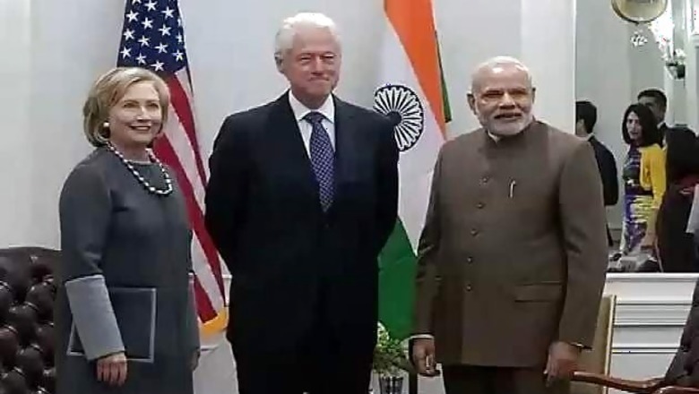 PM Modi meets Hillary and Bill Clinton in New York