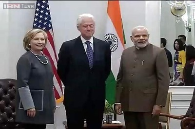 PM Modi meets Hillary and Bill Clinton in New York
