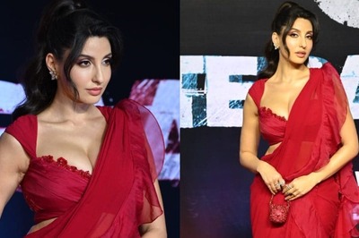 Sexy! Nora Fatehi Flaunts Her Bombshell Figure in Bold Red Saree, Hot Video Goes Viral; Watch