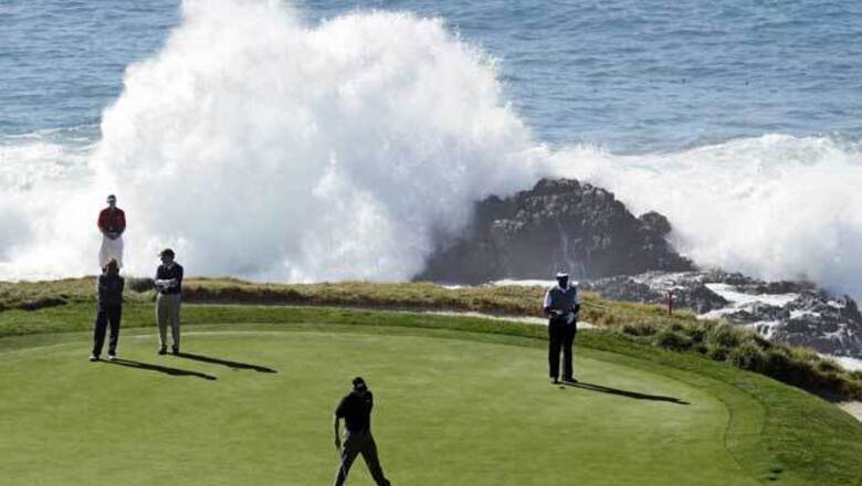 Three share Pebble Beach lead, Atwal faces exit