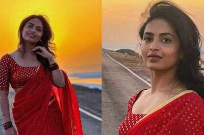 Bigg Boss Telugu Fame Alekhya Harika Looks Stunning In A Red Chiffon Saree, See Pics