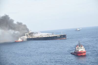 Fears of Oil Spill Dissipate, Fire in Vessel off Lankan Coast Almost Put off
