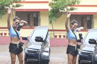 Hot! Aisha Sharma Goes Sexy as She Wears Crop Top, Shorts and Poses In the Rain Outside Her Gym