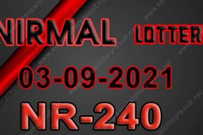 Kerala Nirmal NR-240 Lottery Result 2021 Live Updates: Check Winning Numbers for September 3