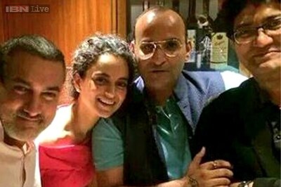 Photo Of The Day: Kangana Ranaut, Aamir Khan, Prasoon Joshi party together