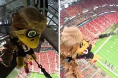 NFL Team Atlanta Falcons’ Mascot Sets Guinness World Record For Highest Indoor Rope Swing, Rapper Ludacris Reacts