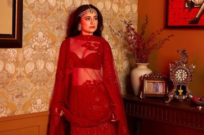 Pause And Admire Sanjeeda Shaikh In This Royal Red Lehenga