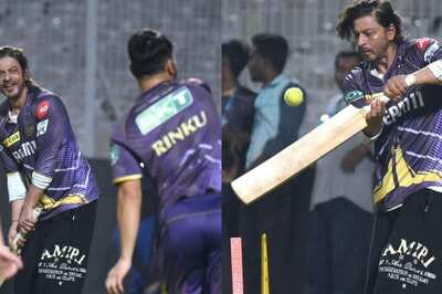 Shah Rukh Khan Bats, AbRam Bowls To Rinku Singh During KKR Training Session; Videos Go Viral