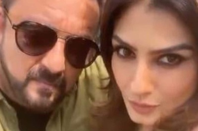 Raveena Tandon, Sanjay Dutt Attempt This Viral Reel Trend on Sets of Ghudchadhi; Watch