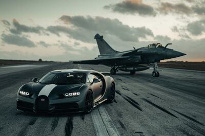 This Race Between Dassault Rafale Fighter Jet and Bugatti Chiron Pur Sport is Fun to Watch