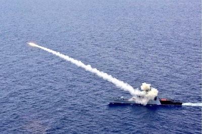 Indian Navy Fires Missile as Part of Military Drill in Bay of Bengal