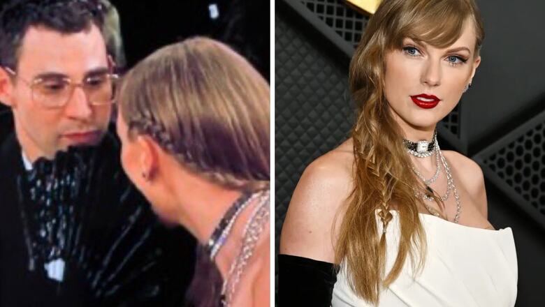Taylor Swift Covers Face With Dramatic Fan At Grammy’s Post Viral Golden Globes Gossip Session