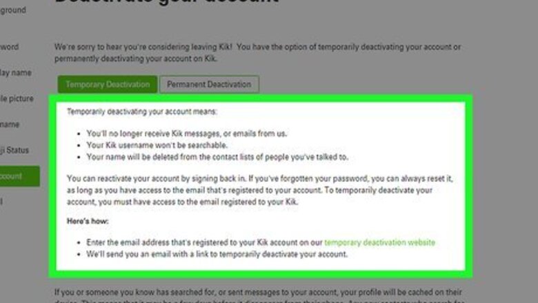How to Deactivate a Kik Account