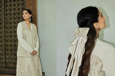 Sonam Kapoor's Creamy White Blazer Skirt Combo Comes With The Chicest Lace Details, See Pics