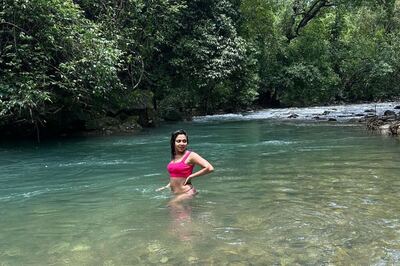 In Bright Pink Swimsuit, Amala Paul Dances To Nature's Symphony