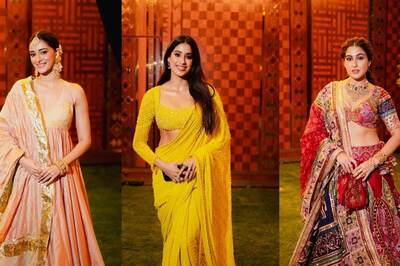 BFFs Janhvi Kapoor, Ananya & Sara Ali Khan Steal the Show at Anant Ambani-Radhika Merchant's Haldi | Pics