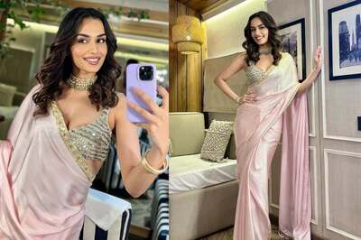 Manushi Chillar's Blush Pink Saree is Draped to Pure Pastel Perfection; See Photos