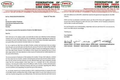 Film Body Writes to Maharashtra CM Requesting Permission to Resume Work