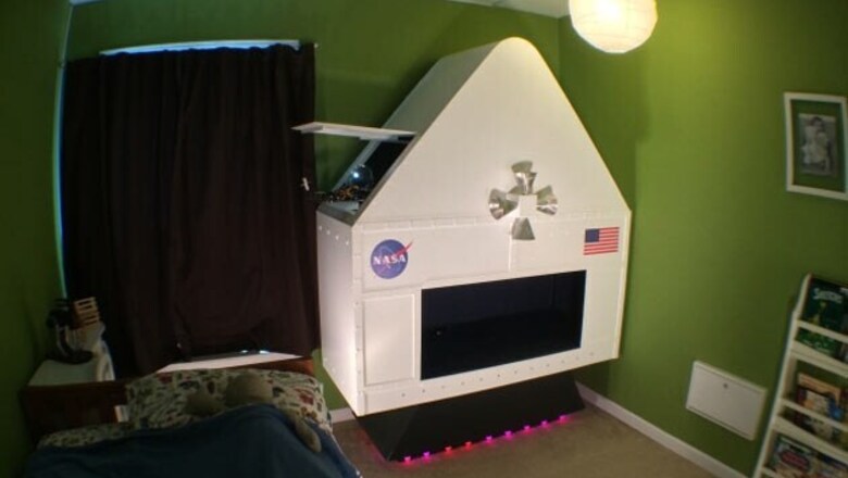Man builds a bedroom spaceship for his four-year-old son