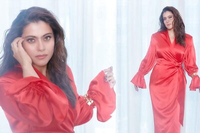 Kajol Unleashes Her Lovely, Enticing Persona as She Poses in a Flaming Red Satin Dress; See Photos