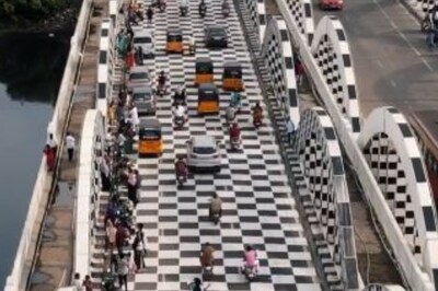 WATCH: Chennai's Napier Bridge Decked Up Like a Chessboard in Surreal Drone Shots