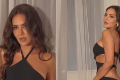 Esha Gupta Flaunts Her Curves as She Poses in a Cutout Black Gown; See Video