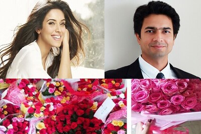 Fiance Rahul Sharma woos Asin by giving her a 'floral surprise'