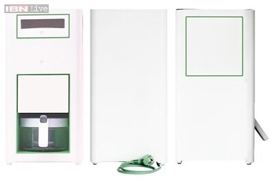 A machine that quickly turns raw beans into a freshly brewed cup of coffee at the push of a button