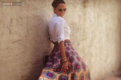 Look of the day: Neha Dhupia looks effortlessly chic in a white shirt and Russian doll inspired skirt by Neha Aggarwal