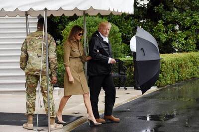 Donald Trump Defends Melania for Wearing Stilettos to Hurricane Area