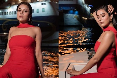 Shehnaaz Gill’s Strapless Red Gown Is A Perfect Pick For Cocktail Parties