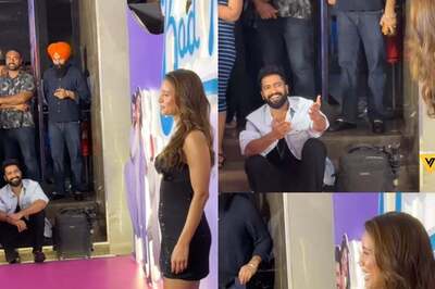 Vicky Kaushal Patiently Sits At The Red Carpet, While Triptii Dimri Poses For The Shutterbugs; Watch