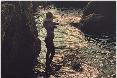 Third Time Pregnant Lisa Haydon Bares Baby Bump Posing in Bikini By the Sea