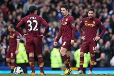 Manchester City lose at Everton as title bid slips away