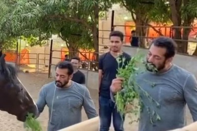 Salman Khan Eating Animal Fodder as He Feeds His Horse is a Strange Sight, Watch Video