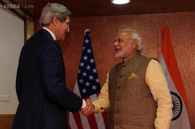 John Kerry discusses Indo-US ties, economic growth with PM Modi