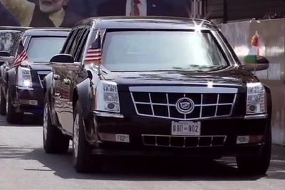 Donald Trump's Presidential Limousine ‘The Beast’ Reaches Rashtrapati Bhawan in Delhi; A Look