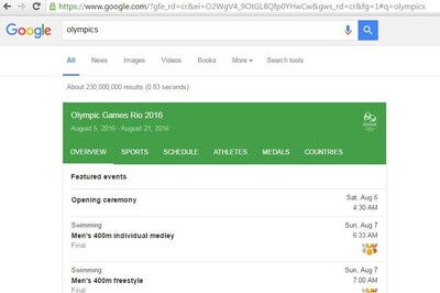 Enjoy Olympic Games With Google's Enhanced Features