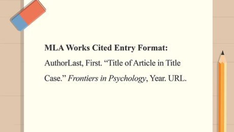 How to Cite Frontiers in Psychology