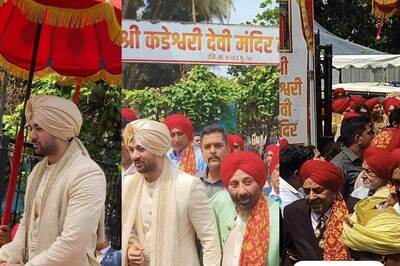 Karan Deol And Drishya Acharya Wedding: Groom Rides A Horse To The Venue With Sunny Deol, Dharmendra, Bobby Deol; Watch