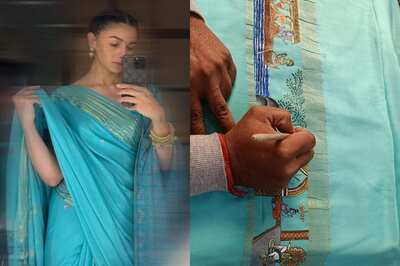 A Closer Look At Alia Bhatt's Handpainted Ramayana-Themed Pattachitra Saree She Wore In Ayodhya
