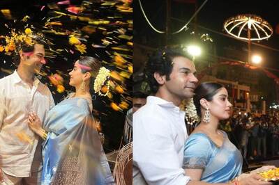 Mr And Mrs Mahi: Rajkummar Rao Holds Janhvi Kapoor Close As They Perform Ganga Arti in Varanasi | Pics