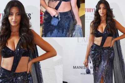 Nora Fatehi Has OOPS Moment At Manish Malhotra's Show As She Sizzles In Sexy Saree; Video Goes Viral