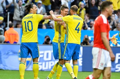Ibrahimovic Inspires Sweden to 3-0 Win Over Wales in Euro Warmup