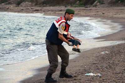 Drowned Syrian toddler's coffin heads home