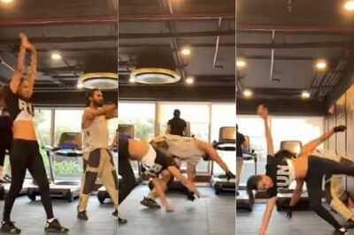 Nia Sharma Aces The Cartwheel Like A Pro With Salman Yusuff Khan in Gym; Watch